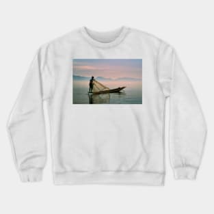 Lake Inle Leg Rower Crewneck Sweatshirt